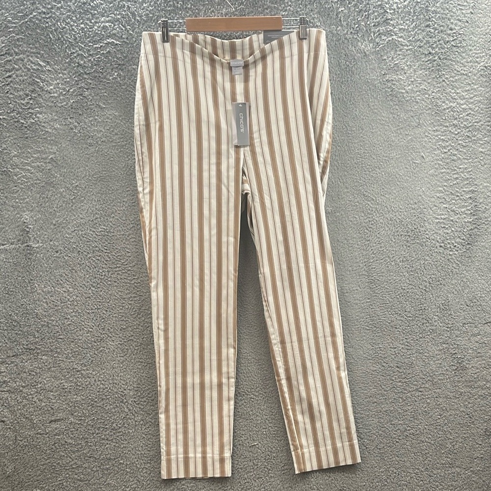 Women chico's striped pants chicos size 3T U.S size 16T